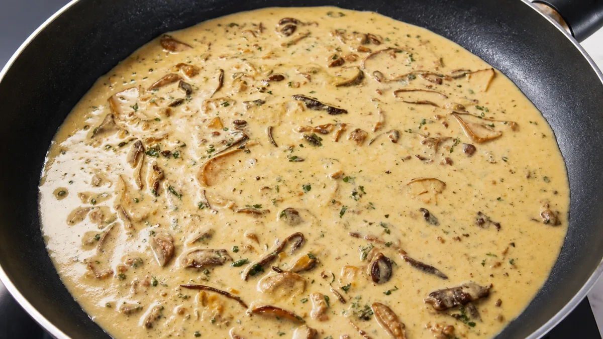 Salsa de ceps cremosa para carnes, pasta y platos de otoño